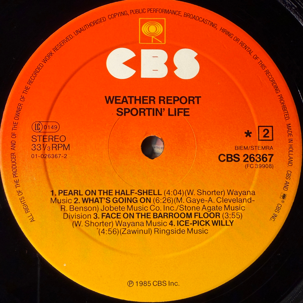 Weather Report ‎– Sportin' Life (Голландия 1985г.)