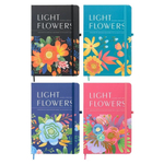 Записная книжка Basir на резинке, формат А5, серия "LIGHT FLOWER", рисунок -цветы, 21*14 см, 80 листов, 4 цвета ассорти