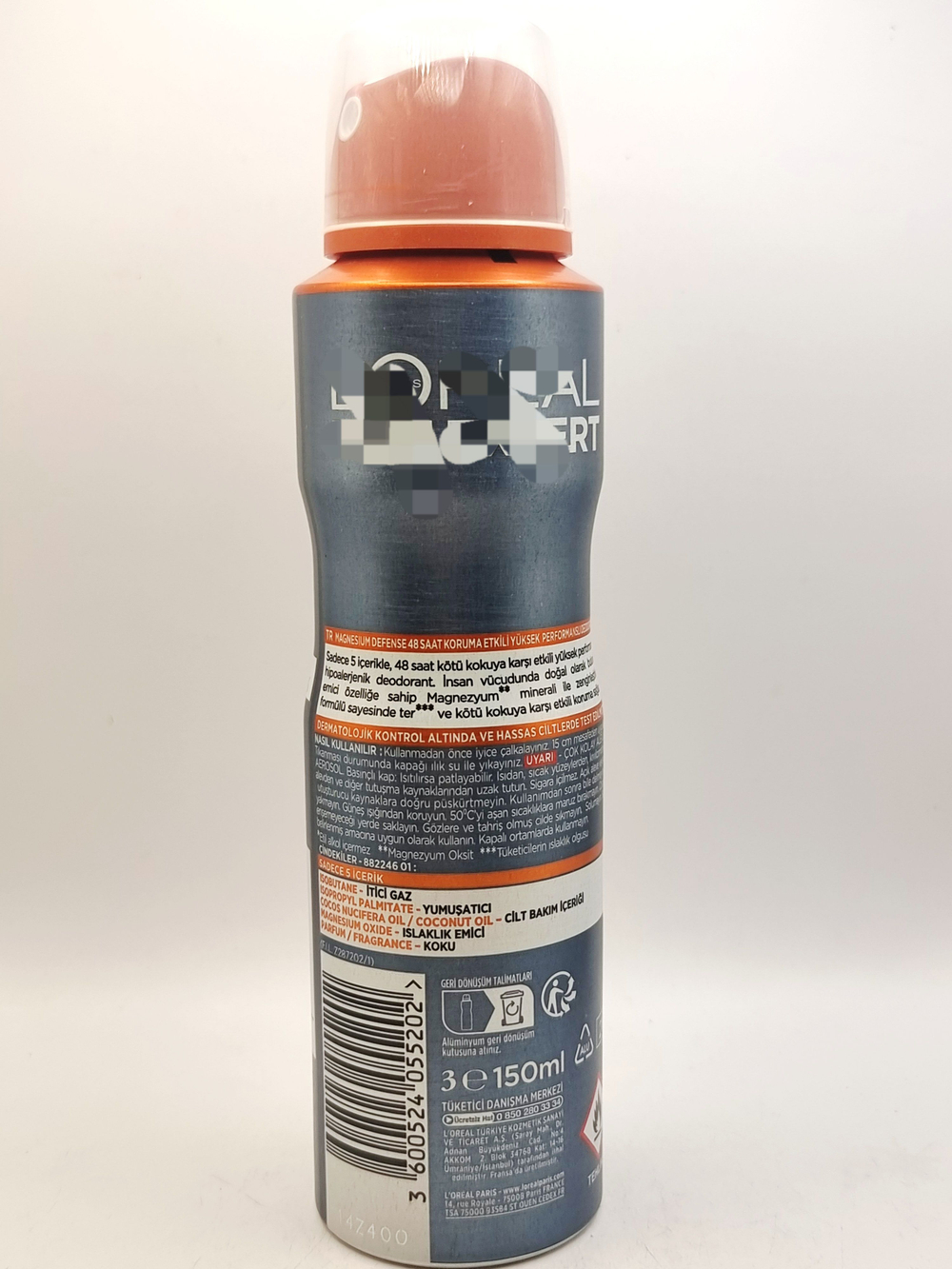 Дезодорант-спрей Magnesium Defense Hypoallergenic 48H, Men Expert 150 мл (Франция)