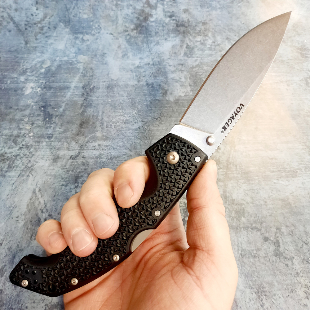 Складной нож большой Cold Steel 29AB Voyager Large Drop Plain Edge