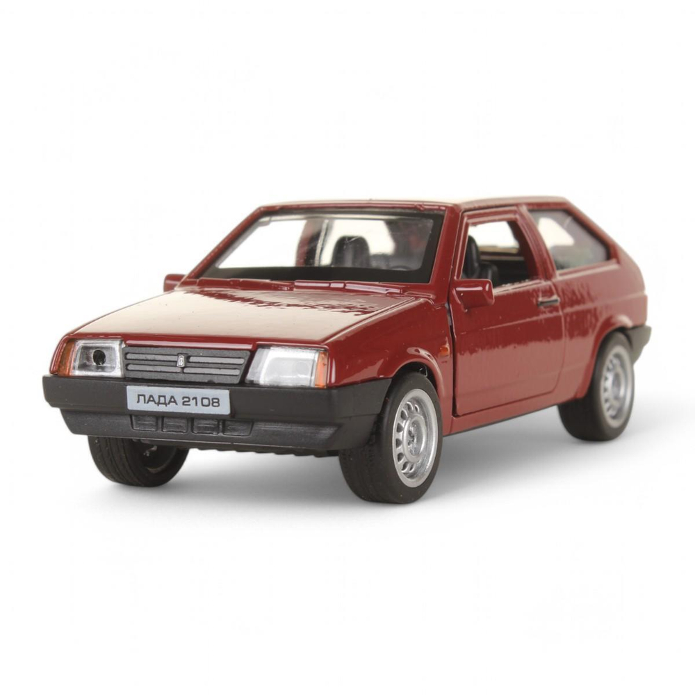 Модель ин. мет. "Lada-2108" Спутник" 12см, двер, баг, вишнёв, коробка 2108-12-CRY (Технопарк)