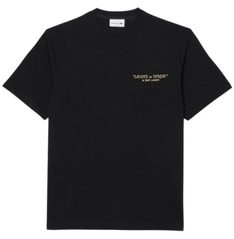 Мужская теннисная футболка Lacoste Embroidered Cotton - black