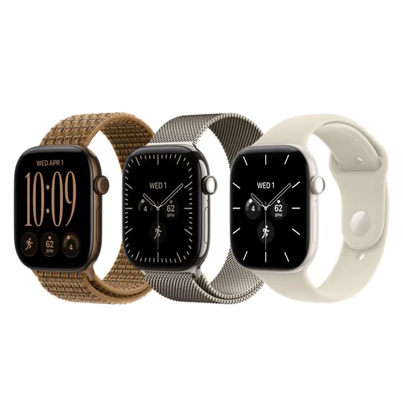 Часы Apple Watch Series 12, 46 мм, алюминий тёмно-бронзового цвета, миланский сетчатый браслет цвета «тёмная бронза»