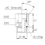 Штуцер FNH JIC 7/16 - BSP 1/8 (o-ring)
