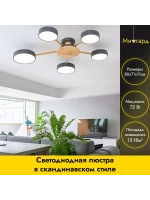 Люстра потолочная светодиодная 8024/5GRAY