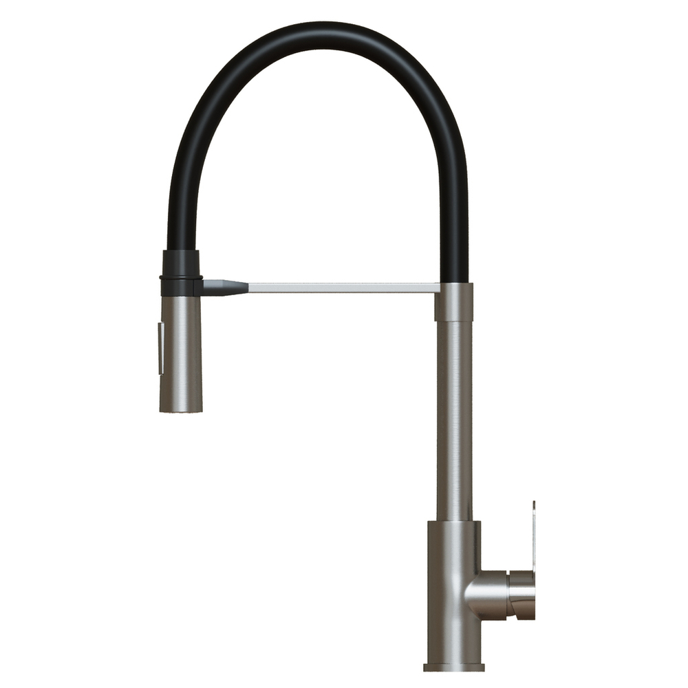 Смеситель для кухни 35k MIXLINE МЛНС-0402 (MLSS-0402) черный гибкий излив магнит, п/гайку САТИН