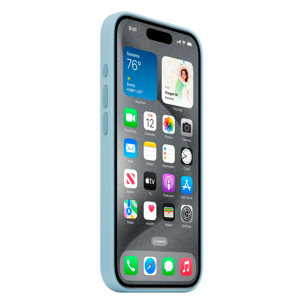 Силиконовый чехол с поддержкой MagSafe Apple Silicone Case для iPhone 15 Pro, Light Blue (Светло-голубой)