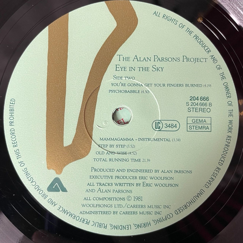 Винтажная виниловая пластинка LP The Alan Parsons Project Eye In The Sky (Germany 1982)