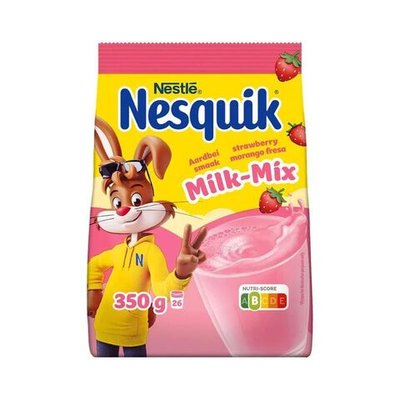 Nesquik Milk-mix cмесь сухая для приготовления коктейля со вкусом клубники 350 г (из Финляндии)