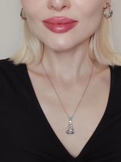 Подвеска на цепочке Россыпь из разноцветных камней Swarovski
