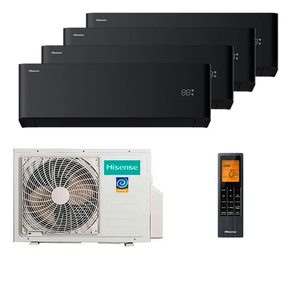 Мульти сплит-система Hisense на 4 комнаты (25+25+25+25 кв.м.) VIBE PRO CARBON