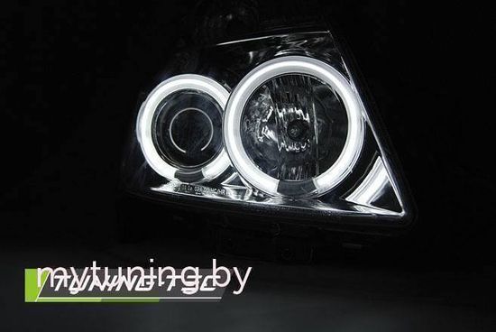 Передние фары Angel Eyes для Suzuki Swift II (05-10) CCFL Chrome