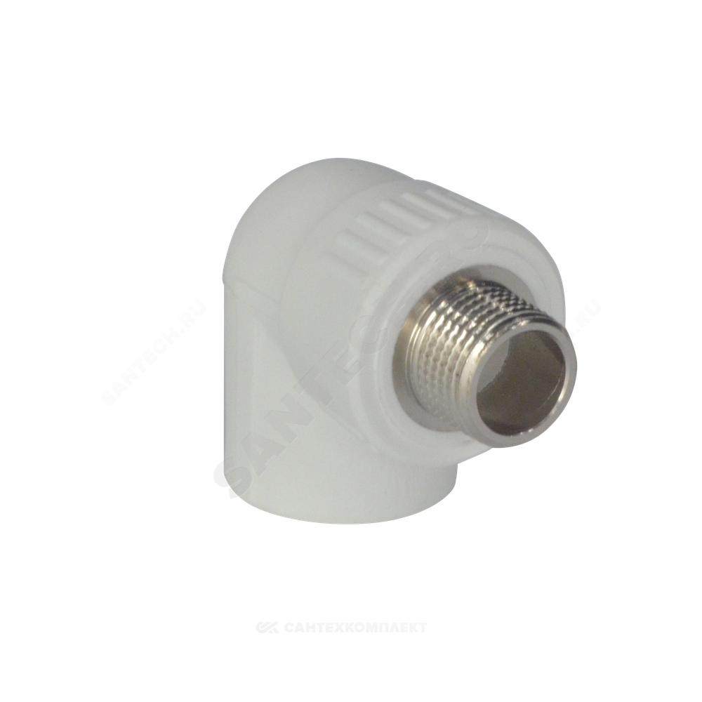 Угольник PP-R комбинированный белый Дн 32х3/4"х90гр НР ZFPCL