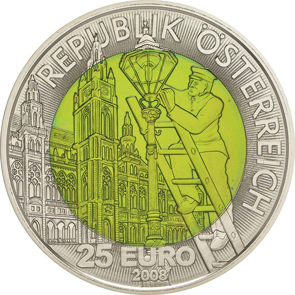 АВСТРИЯ, 2008, 25 ЕВРО [БИМЕТАЛЛ: СЕРЕБРО + НИОБИЙ]