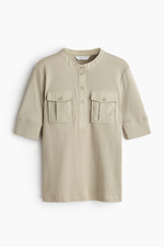 Топ из хлопка пима с круглым вырезом - H&M