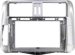 Магнитола для Toyota Land Cruiser Prado 150 2009-2013 (рамка серебро) - Teyes CC3-2K монитор 13", QLED+2K, Android 10, Быстрая, 4G SIM-слот, CarPlay