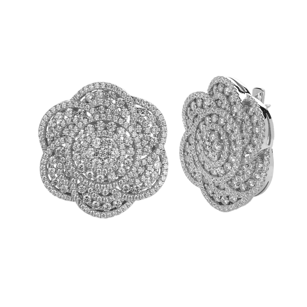 Серьги с фианитом из серебра 925 пробы JA-S-С1513883