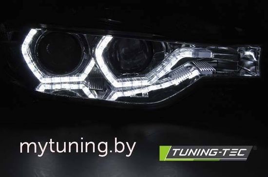 Передние фары для BMW 3 F30 / F31 (11-15) хромированные под штатный ксенон без AFS