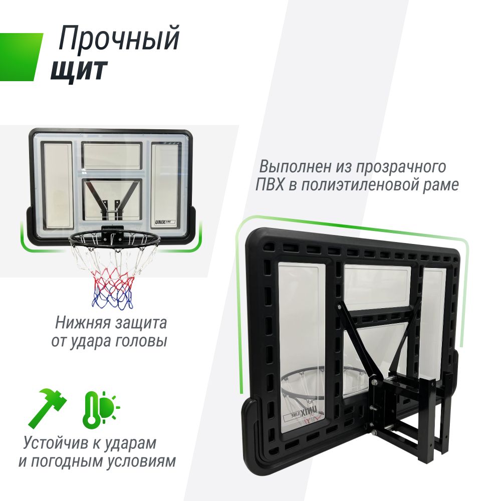 Баскетбольный щит UNIX Line B-Backboard-PVC 44"x30" (110 х 75 см) R45