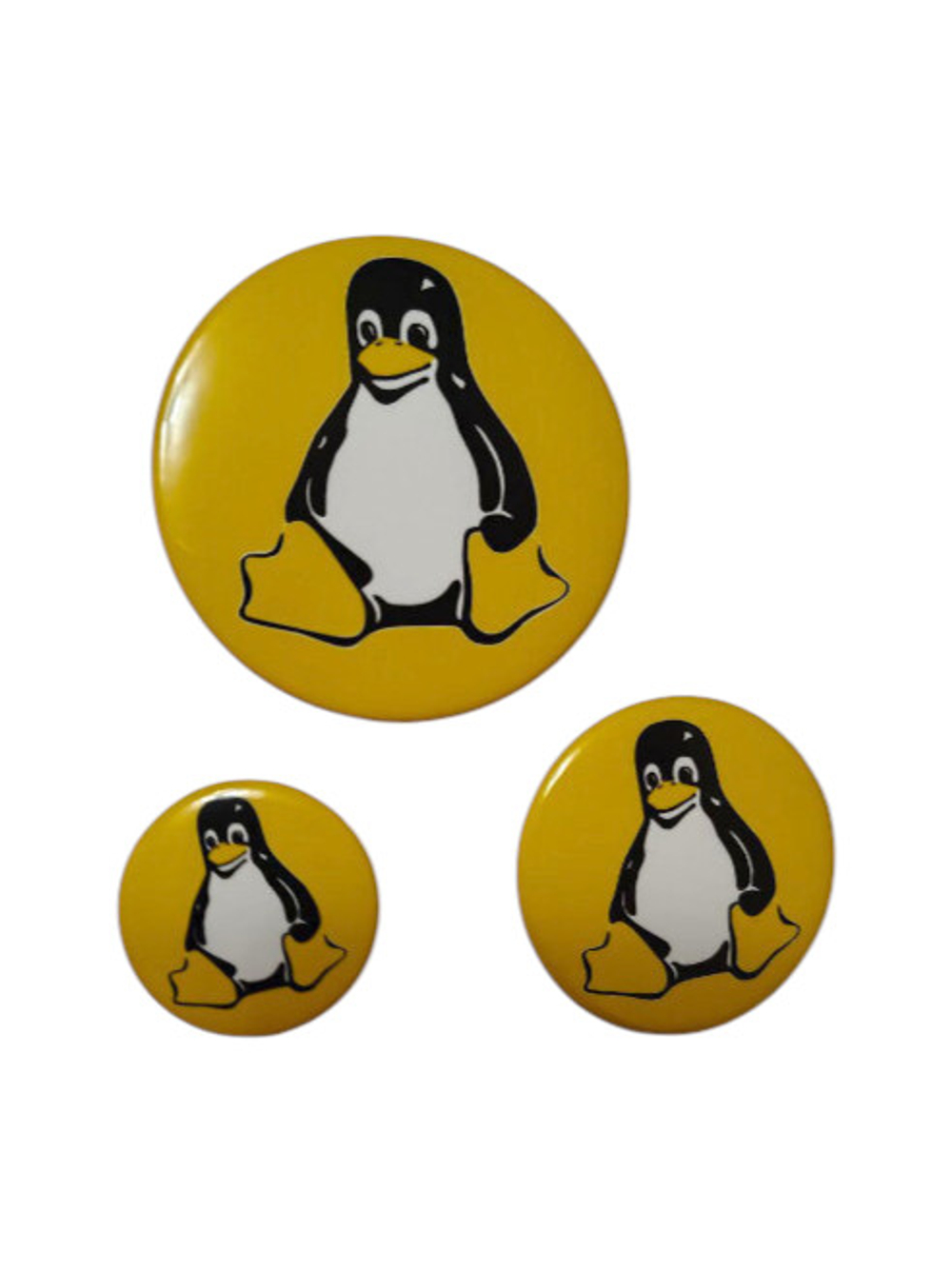 Значок Tux 50 мм круглый, янтарный