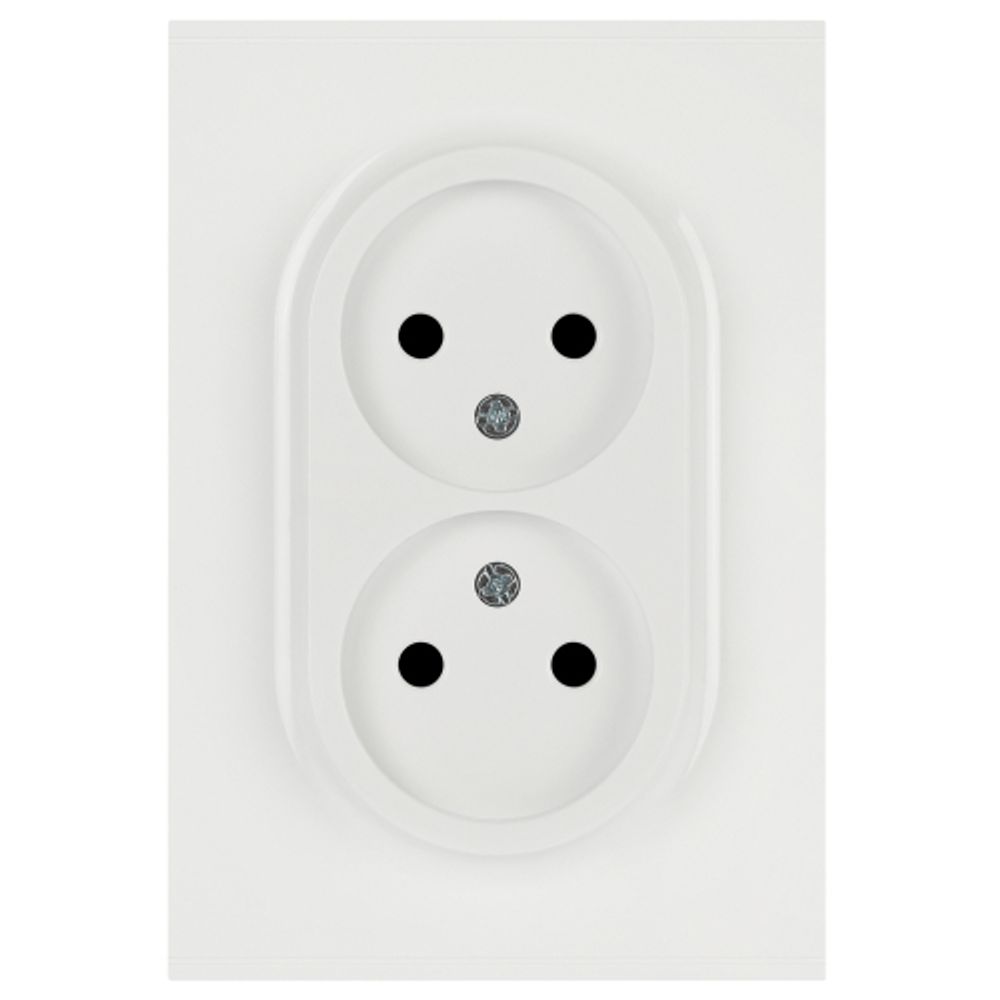 Розетка ЭРА Arktik 16-2107-01 без заземления двойная 2X2P 16А-250В белый | Эра Arktik