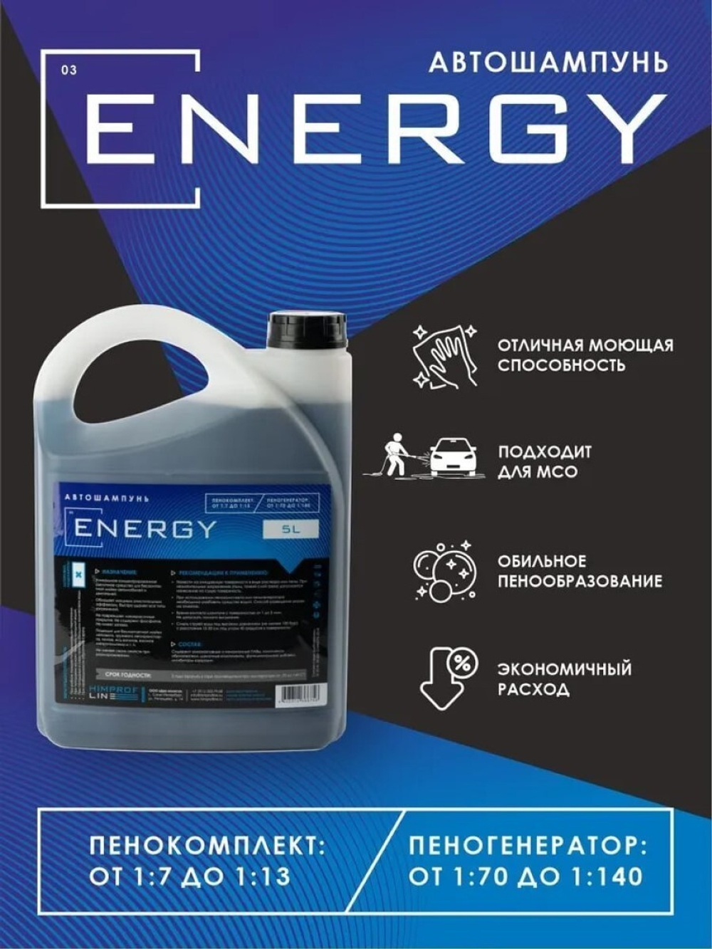 Автошампунь Himprofline Energy 20л