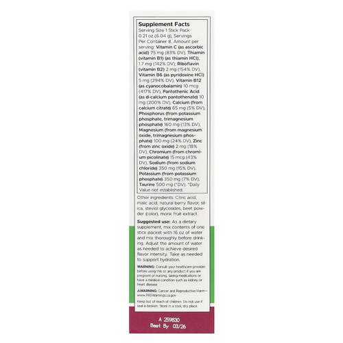 Swanson Vitamins, Simply Hydrate, смесь для гидратации электролитов, Berry Blast, 8 пакетиков в виде стиков по 6,04 г (0,21 унции)