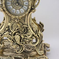 Bello De Bronze Часы Долфин каминные, золото