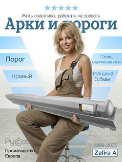 Порог правый Opel Zafira A 1999-2005 (Potrykus)