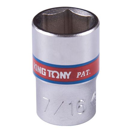 Цена на KING TONY (233514S) Головка торцевая стандартная шестигранная 1/4", 7/16", дюймовая