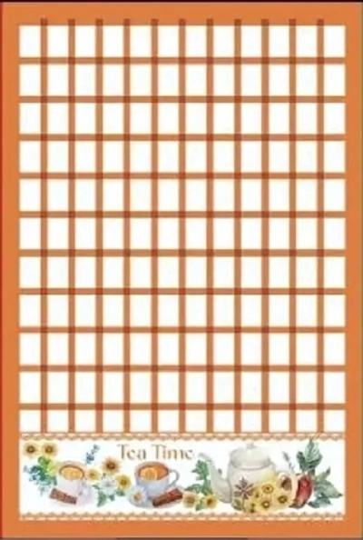 Полотенце кухонное «Клетка - Чай» 40*57 см, цвет оранжевый, микрофибра 200 гр/м2