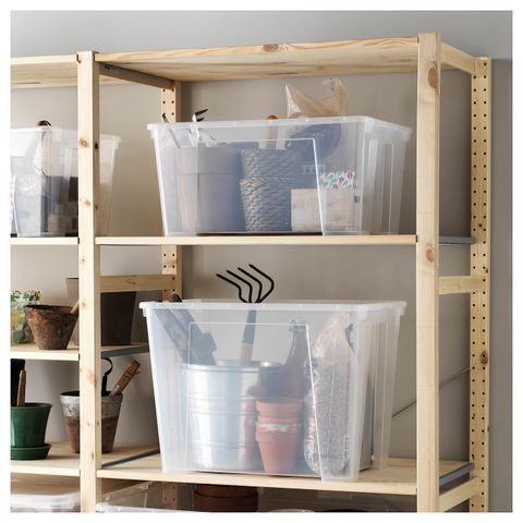 Контейнер IKEA SAMLA (САМЛА), Прозрачный, 56x39x42 см, 65 л