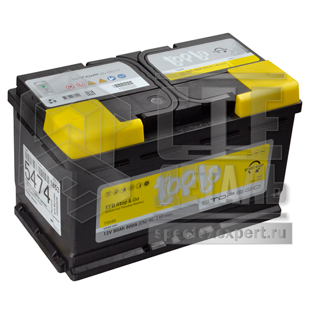 Аккумулятор TOPLA EFB Stop&Go 80 А/ч обратный R+ 315x175x190 L4 EN 800 А