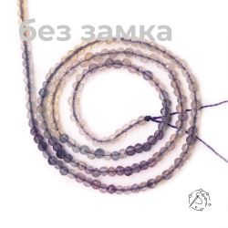 Нить бусин - Флюорит, шар с огранкой, 2 мм