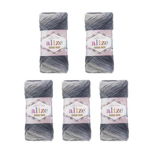 Пряжа Alize (Ализе) Cotton Gold Batik / уп.5 мот. по 100г, 330м, 2905 секционный
