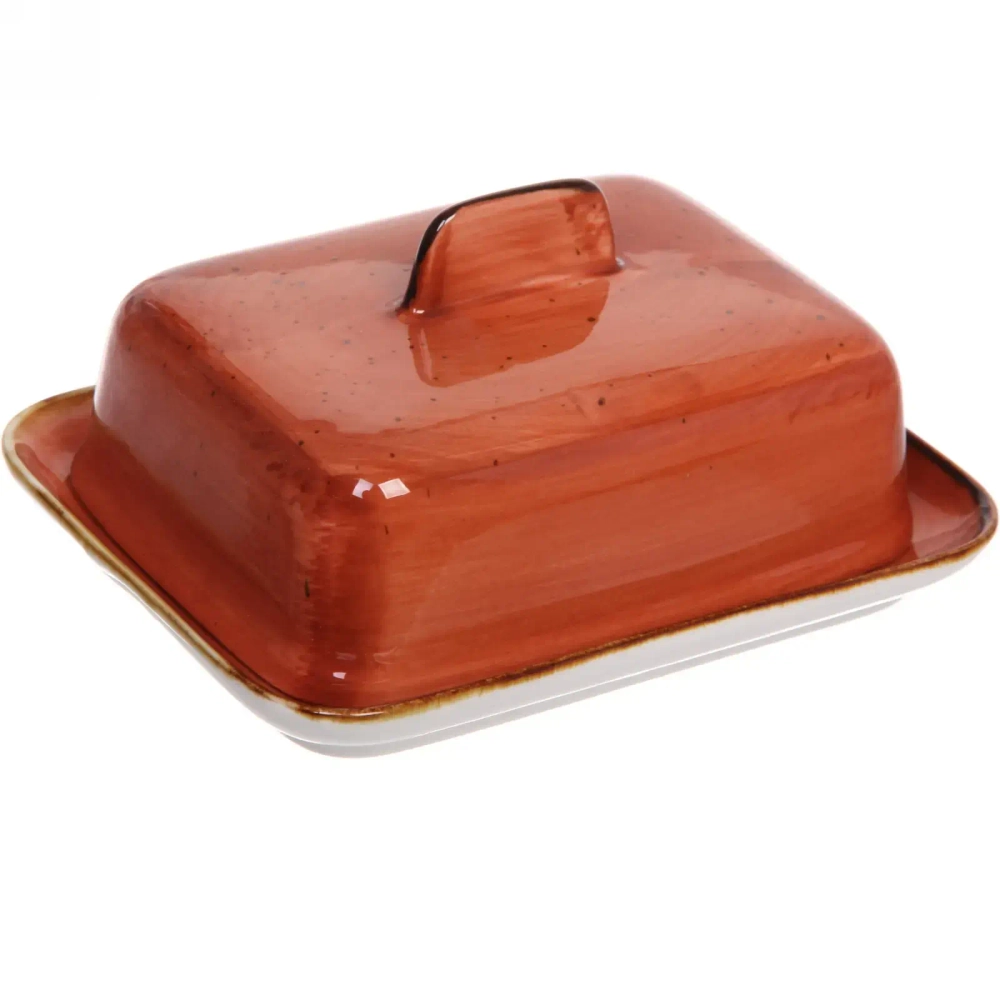 Масленка керамическая «Corsica orange» 16,5*13*7,8см
