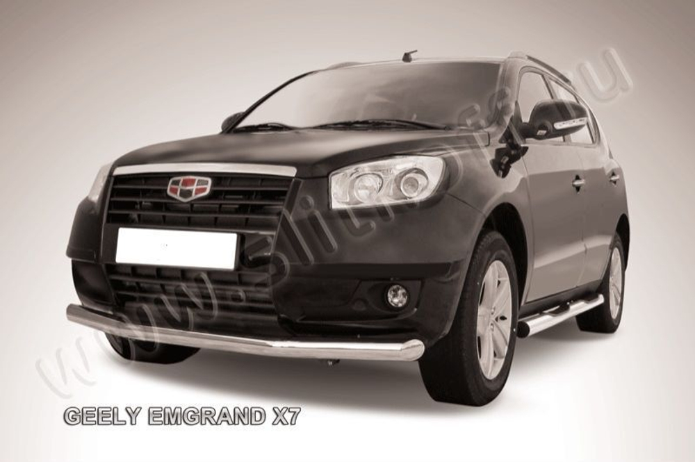 Защита переднего бампера (нержавейка) Geely Emgrand X7 (2011-2016) d76