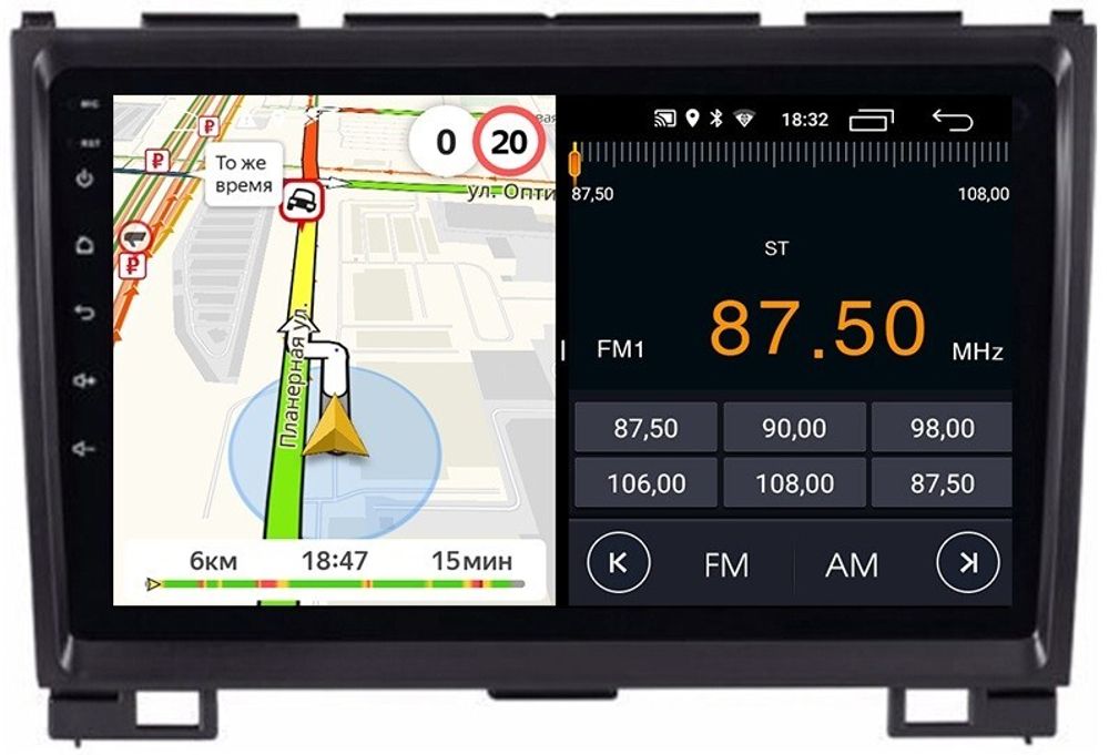 Магнитола для Great Wall Hover H3, H5 (круглые воздуховоды) - Parafar PF601LUX1FHD на Android 13, CarPlay, 4G SIM-слот