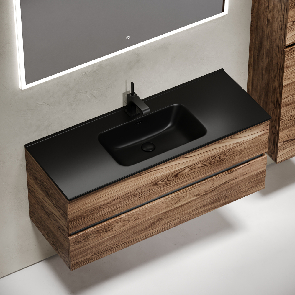 Тумба подвесная под раковину Sancos Urban, дуб чарльстон 1190х450х550, арт. UR120-1ECH