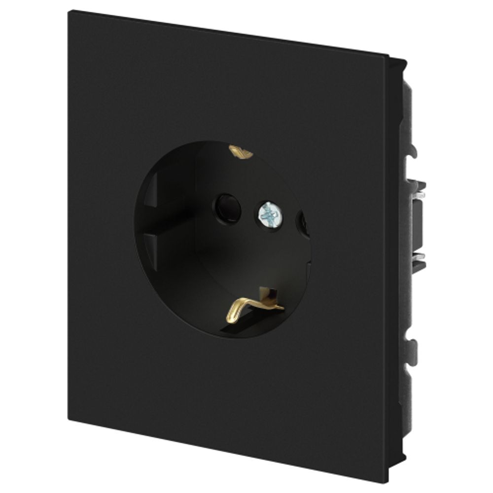 Розетка ЭРА Arktik 16-2102-05 с заземлением 2P+E Schuko со шторками 16А-250В антрацит | Эра Arktik