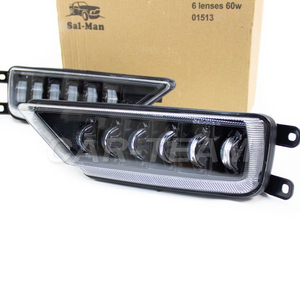 Противотуманные фары (ПТФ) линзованные "Sal-Man" на Volkswagen Tiguan (арт. 01513) (LED 60W)