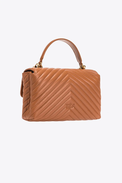 LADY LOVE BAG PUFF CHEVRON – cognac-antique gold