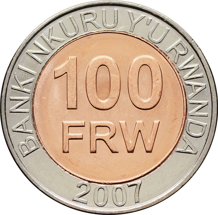 100 франков 2007 Руанда