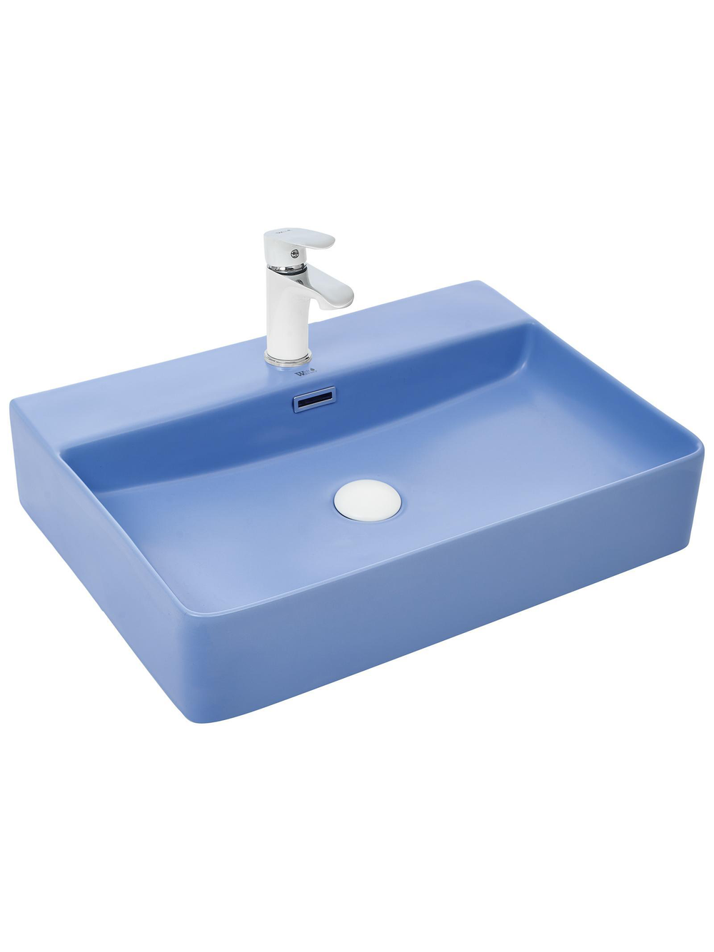 Раковина накладная (матовая голубая) WeltWasser WW  ELBACH 2173 MBL 600х420х120
