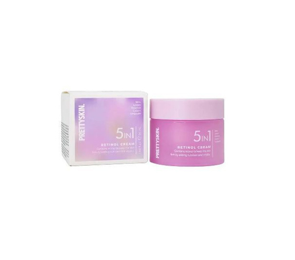 Prettyskin Cream 5In1 Retinol Крем для лица универсальный с ретинолом (скин+лосьон+эссенция+крем+ампула), 50 мл