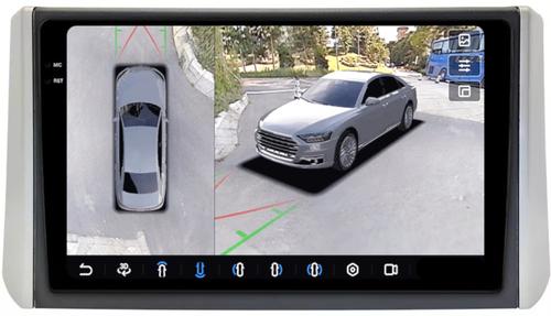 Магнитола для Mitsubishi Xpander, Xpander Cross (рамка 9) - FarCar BX9-360-7863-9 монитор 9.5" 2K QLED на Android 13, Быстрая, CarPlay, 4G SIM-слот, 4 камеры в комплекте
