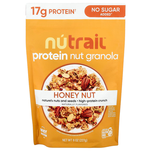 NuTrail, протеиновая и ореховая гранола, мед и орехи, 227 г (8 унций)