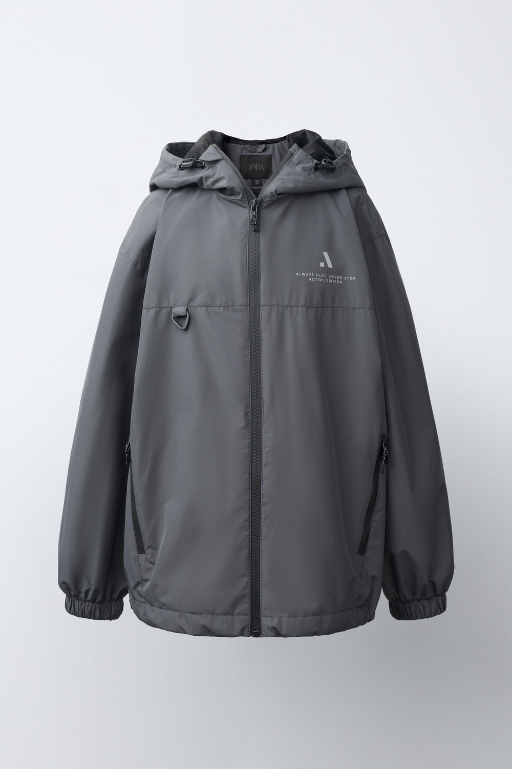ZARA ЛЕГКАЯ КУРТКА WATER REPELLENT, АНТРАЦИТОВО-СЕРЫЙ