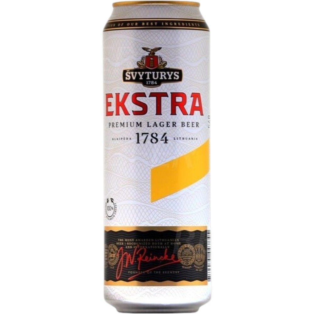 Пиво Svyturys Extra Lager beer светло фильт 0,568 л. in can
