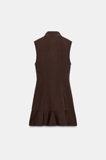 МИНИ-ПЛАТЬЕ В КЛЕТКУ С ВОЛАНОМ — ZARA